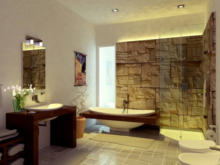 ¿Tu baño cuenta con acabados de madera o piedra?